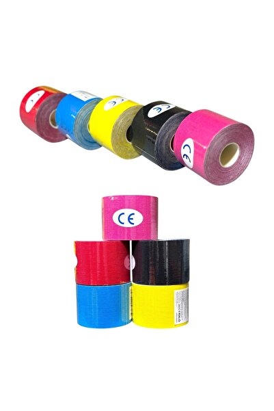 Genel Markalar Siyah Renk Kinezyo Sporcu Bandı Ağrı Bandı 5 Metre X 5 Cm Soğu...
