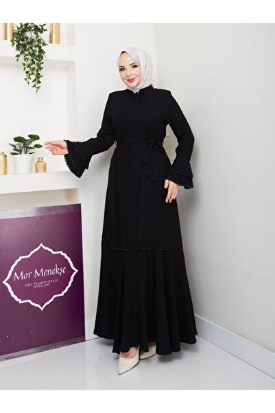 Mor Menekşe İnci Model Ferace