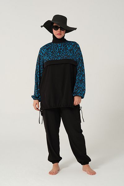 TESMAY Plus Size Full Coverage Turtleneck Swimsuit