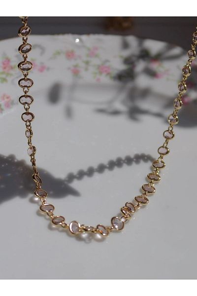 Reorah Collection Oval Natural Stone Necklace
