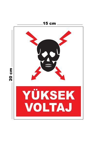 Lucena Metal High Voltage 15cm X 20cm Warning Sign Directional Sign