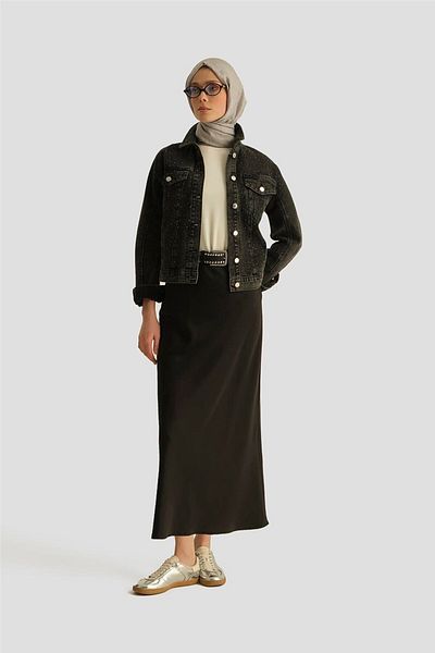 Armine Satin Skirt 25Yh1534 Black