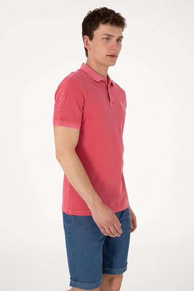 U.S. Polo Assn. SUA Polo Assn. Tj01Iy025 Tricou roz pentru bărbați cu gât polo 2084648