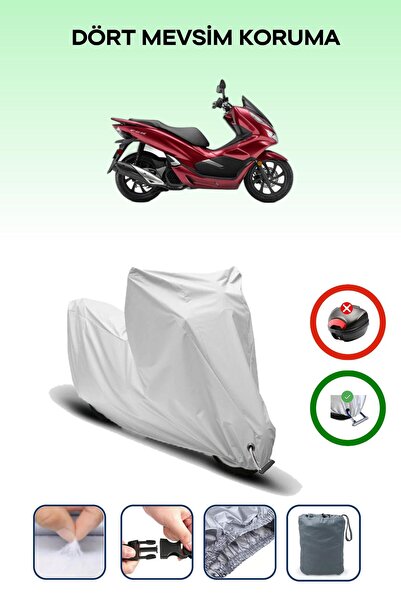 Breen Gri, Honda PCX 125, Motosiklet Brandası, Kilit Uyumlu, Arka Çanta Uyumsuz