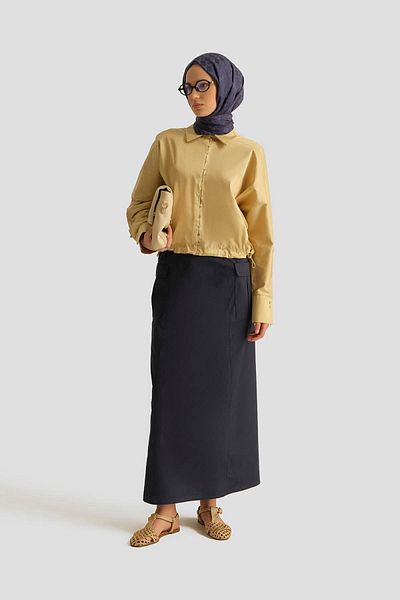 Armine Cargo Cotton Skirt 25Y1833 Navy Blue