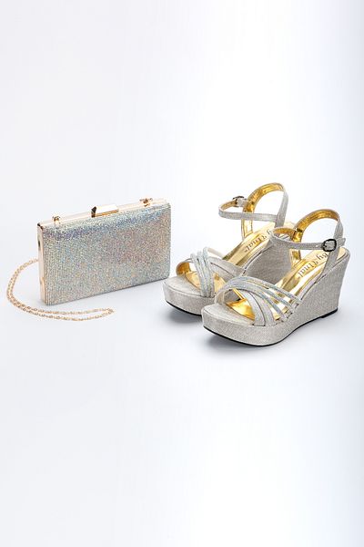 AYDOĞDU by ünal Gold Evening Dress Stone Stylish Women's Bag Shoes Combination-6000