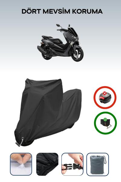 Breen Siyah, Yamaha Nmax 155, Motosiklet Brandası, Kilit Uyumlu, Arka Çanta Uyumsuz