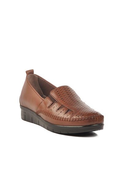 WALKWAY 42660 Z Tan Genuine Leather Women's Casual Shoes