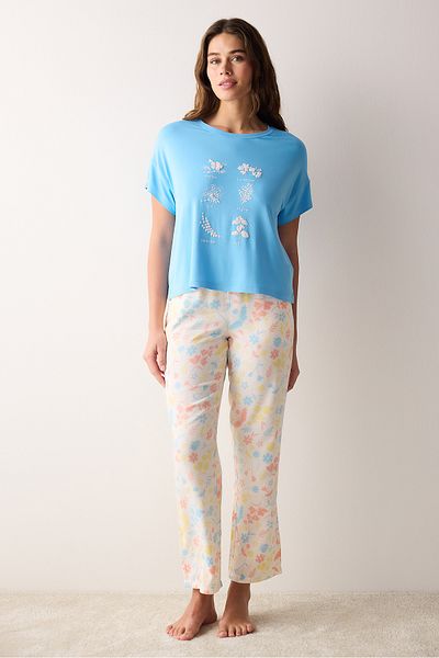Penti Top de pijama cu tricou Hannah Blue
