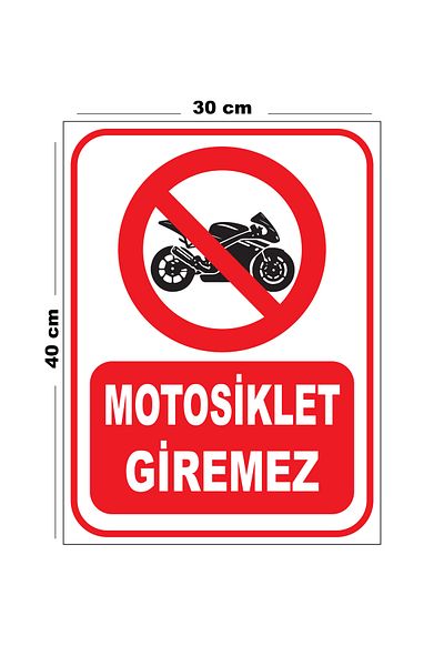 Lucena Metal Motorcycle Not Enter 30cm X 40cm A3 Size Warning Sign Directional Sign