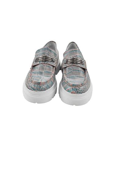 Oneka Shoes Men's Casual Loafer Ring Buckle Crocodile Printed
