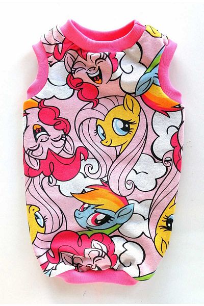 PATİBÖR Unicorn Self Printed Pink Dog Tank Top