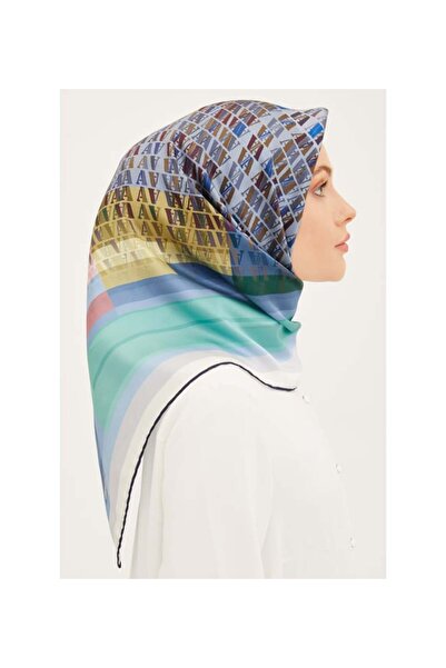 Armine Серія «Ностальгія» Шовковий шарф Sura 8934DS-50 з логотипом КРЕМ-БЕЙБІ БЛАКИТНИЙ