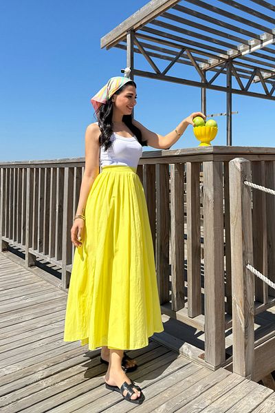 Seda Yalçın Atelier Yellow Pinterest Flowy Premium Skirt