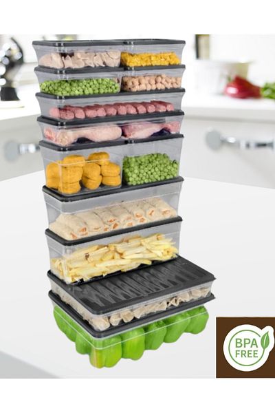 VİZYON Refrigerator Organizer Set Refrigerator Freezer Organizer Storage Container Freezer Compatible Storage Container