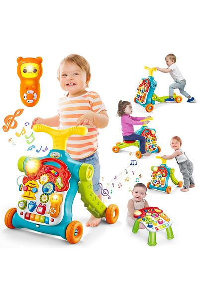 indiggo Antemergator Multifunctional 5in1 Trotineta, Scuter, Centru Activitati, Panou, Gogolittlebaby, Blue