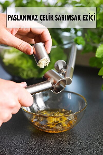 Depa Stainless Metal Garlic and Ginger Masher Chopper with Chamber