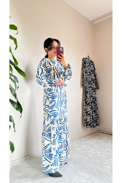 STEALLE MODA GİYİM Φόρεμα βαμβακερής βισκόζης-1066