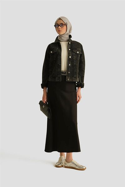 Armine Satin Skirt 25Yh1534 Black