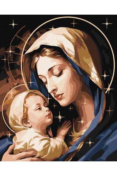 dego Paint by numbers set, with frame, Mother's Love - metallic paints, 40x50 cm