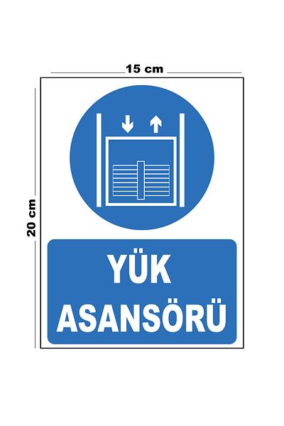 Lucena Metal Freight Elevator 15cm X 20cm Warning Sign Directional Sign