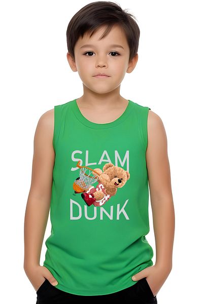 FYK KİDS Boy's Slam Dunk Printed Top-Bottom Kit