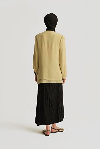Armine Kırışık Saten Etek 25yh5601 Siyah