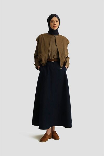 Armine Skirt 25Yd4244-2 Navy Blue