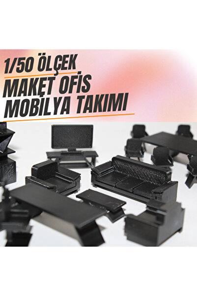 Home 1/50 ölçekli maket diorama diecast model yönetici ofis mobilya takımı