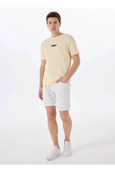Only & Sons Ανδρικό μπλουζάκι Onspalm Logo Reg Ss Tee Cs Yellow 22034497