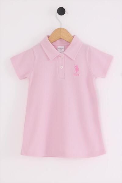 U.S. Polo Assn. Polo Yaka %100 Pamuk Kız Çocuk Pike Elbise