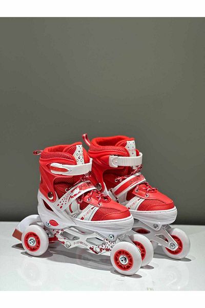 SUDESA OYUNCAK Children's Skates Lighted Size 34 - 37 Adjustable Metal Body with Bag Practice Skates Color: Purple