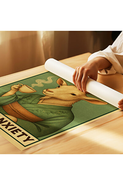 ARTHOUSECOLLECTIVE Sip Serenity, Drop Anxiety - Zen Goat - Poster fără cadru în dimensiuni de pictură