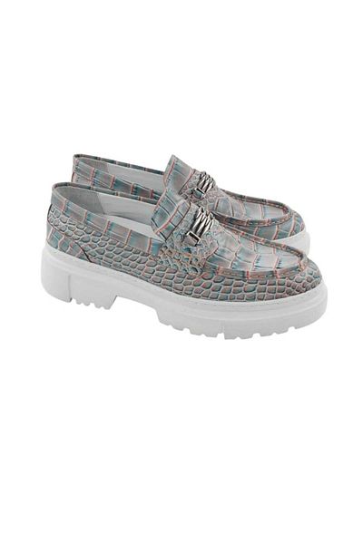 Oneka Shoes Men's Casual Loafer Ring Buckle Crocodile Printed