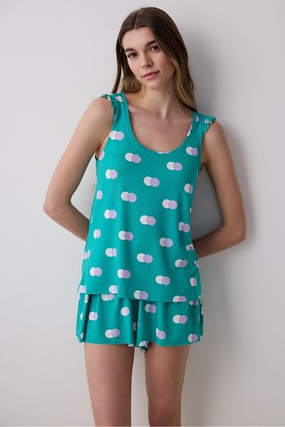 Penti Pyjama-Set mit bunten Punkten und Shorts