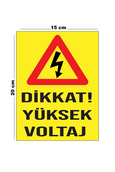 Lucena Metal Caution High Voltage 15cm X 20cm Warning Sign Directional Sign
