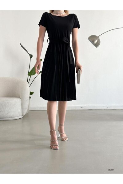 vuvutasarım New Season Pleated Belt Detailed Women's Evening Dress and Graduation Dress 120