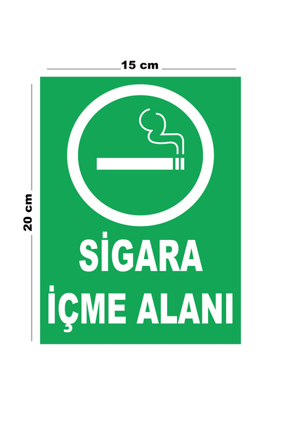 Lucena Metal Sigara İçme Alanı 15cm x 20cm Uyarı Levhası Yönlendirme Tabelası