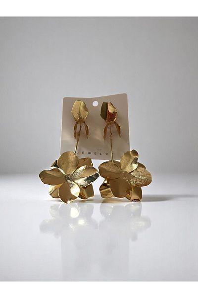NAİFTAKIAKSESUAR Women's Hanging Flower Brand Model Earrings