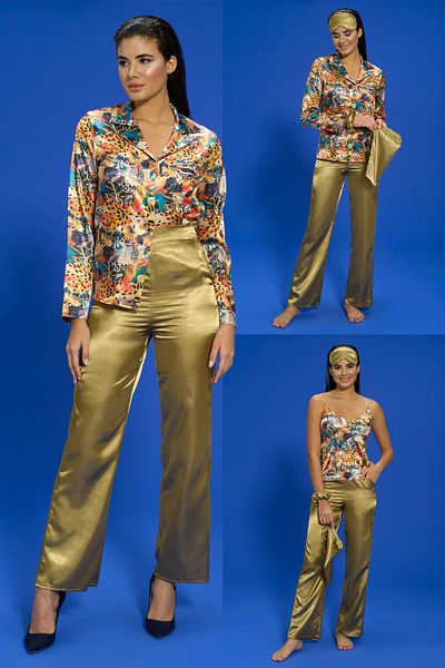 FOR YOU MODA 6-Piece Patterned Green Pajama Set