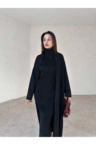 NZL TEKSTİL Dgns 2'li Hırka-elbise Takım Gecenin Yıldızı