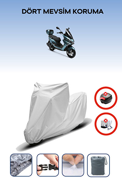 Breen Gri "RKS Newlight 125 Pro" Motosiklet Brandası, Arka Çanta ve Kilit Uyumsuz