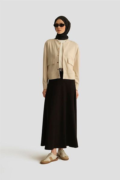 Armine Modal Flared Skirt 25Yd4233-2 Black