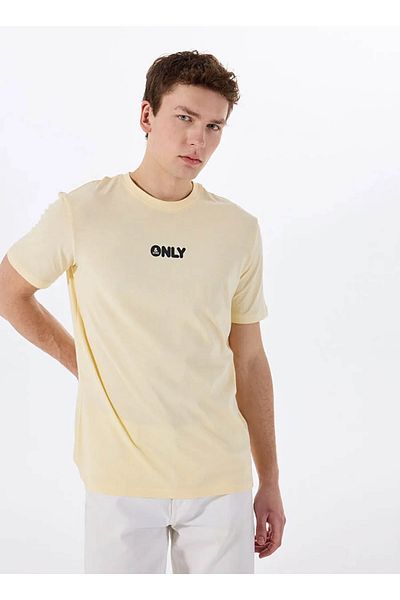 Only & Sons Ανδρικό μπλουζάκι Onspalm Logo Reg Ss Tee Cs Yellow 22034497