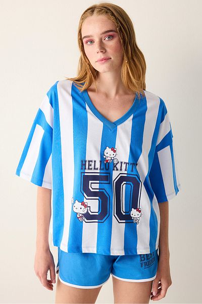Penti Μπλούζα πιτζάμα από βαμβακερή ριγέ Sanrio