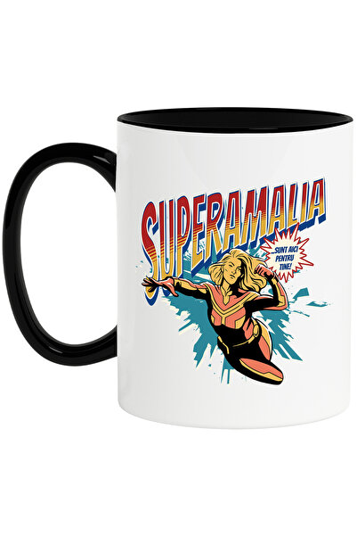 StoryGift Romania Cana Super Amalia, SuperErou Sunt Aici Pentru Tine, 330ml, Ceramica cu Maner Neg, Cu ,STG