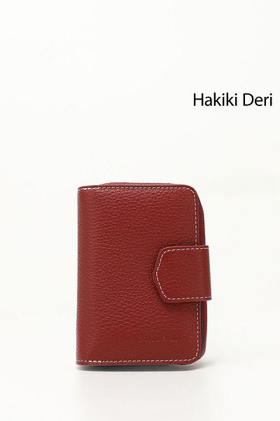 GÖNDERİ(R) RED BLUE Genuine Leather Women's Wallet 06240
