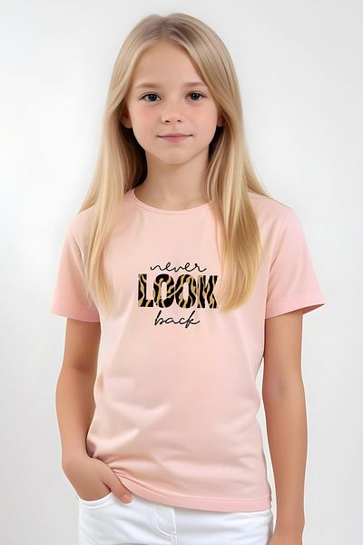 FYK KİDS Girl's 3-Piece Happines- Honey-Sassy Printed Tee