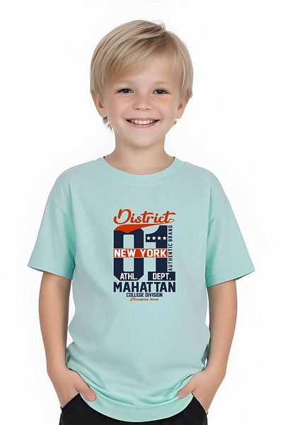 FYK KİDS BĂIAT GÂT ROTUND MANHATTAN 01 BĂIAT IMPRIMAT T-SHIRT