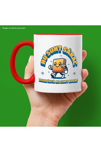 StoryGift Romania Mug with Merry Walking Wallet, text I'm not poor, I'm just not rich yet, I hope, With, STG